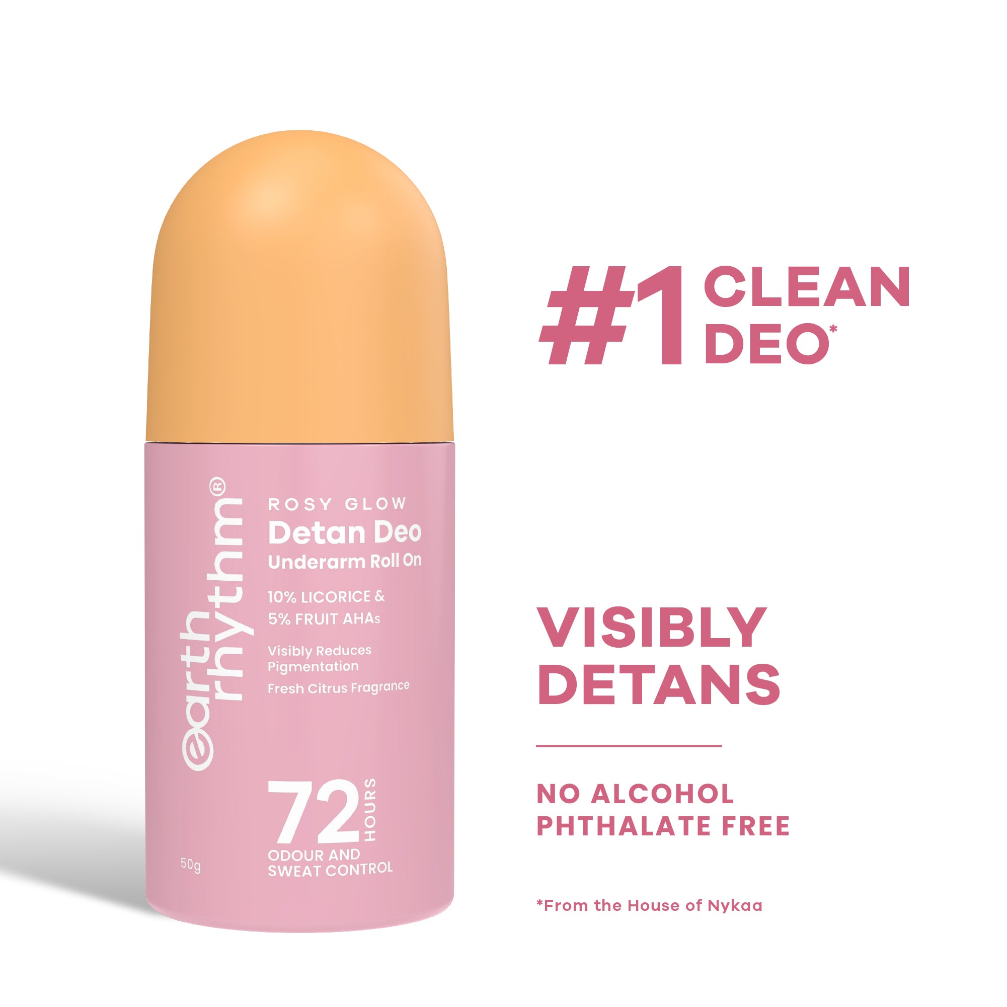 5% Fruit AHA I Detan Underarm Roll on I Visibly reduces Pigmentation I Citrus Fresh I No Aluminium I No Paraben I 50ml