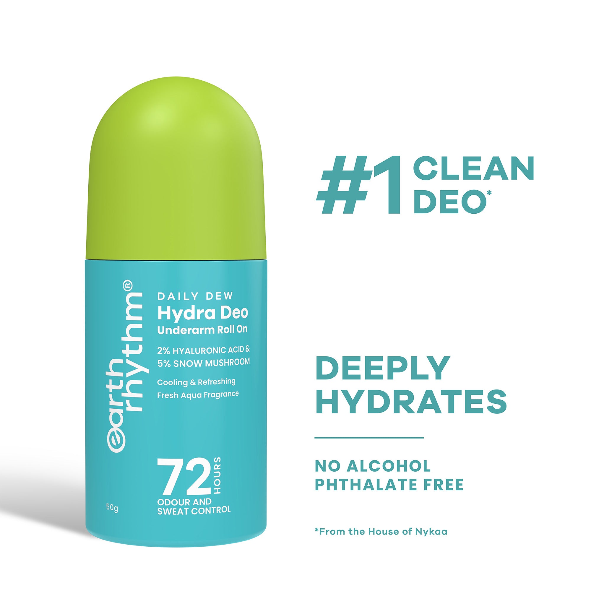 2% HA I Aqua Fresh Cooling Underarm roll on I No Aluminium I No Paraben I 50ml
