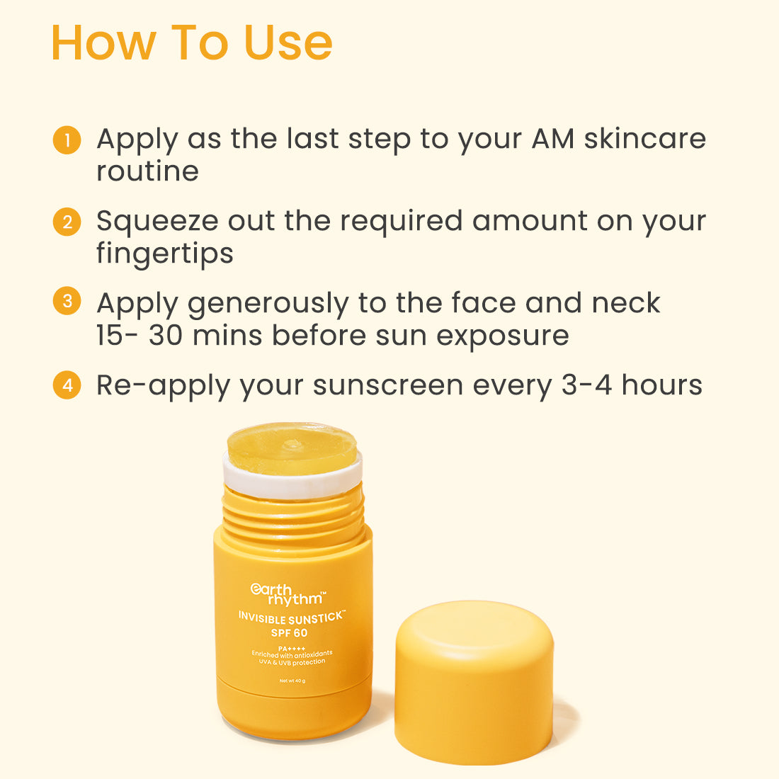 how to use Invisible sunscreen stick spf 60