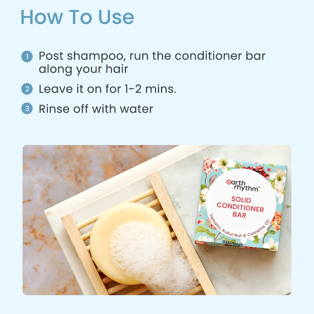 SOLID CONDITIONER BAR - TAMANU, KUKUI NUT & CAMELLIA OIL