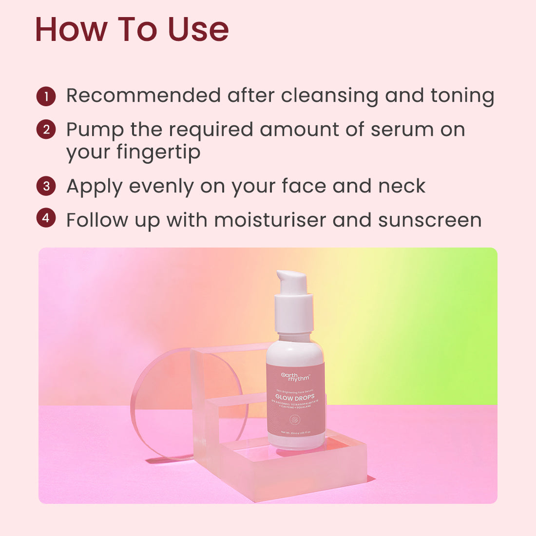 how to use glow drops brightening serum
