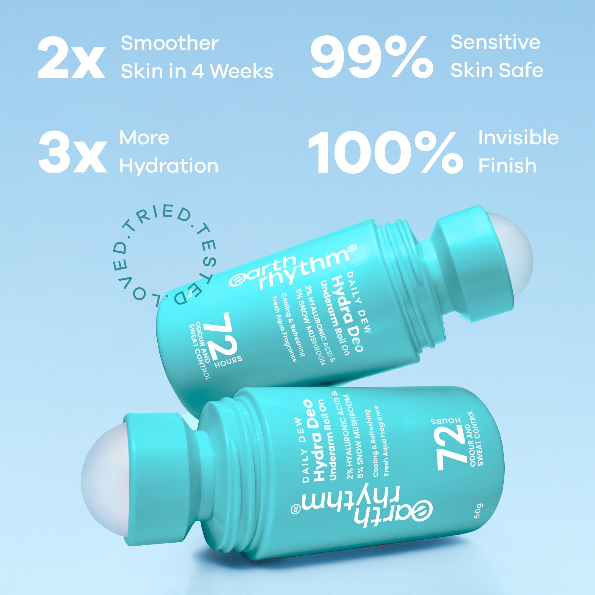 2% HA I Aqua Fresh Cooling Underarm roll on I No Aluminium I No Paraben I 50ml