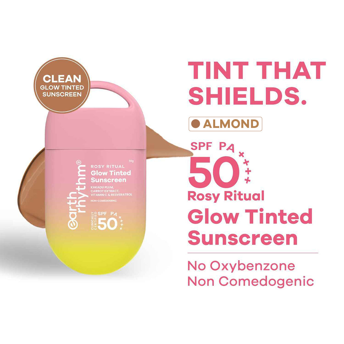 Rosy Ritual Glow Tinted Sunscreen SPF 50 PA ++++ with Vitamin C,No Oxybenzone - 50gm
