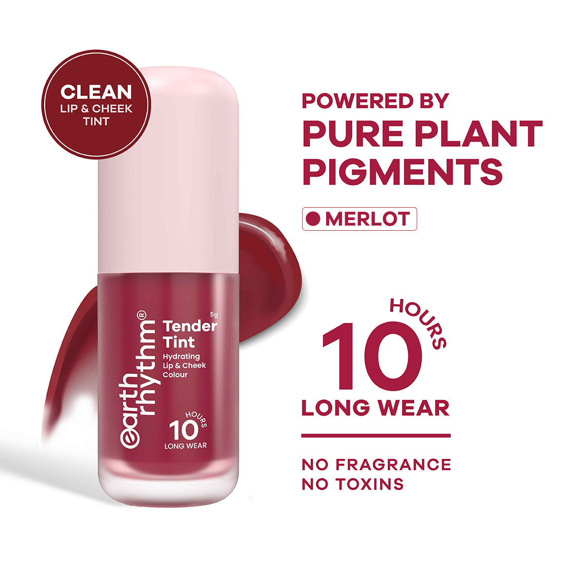 Tender Tint for Lip & Cheek with Pure Plant Pigments 10 H Stay