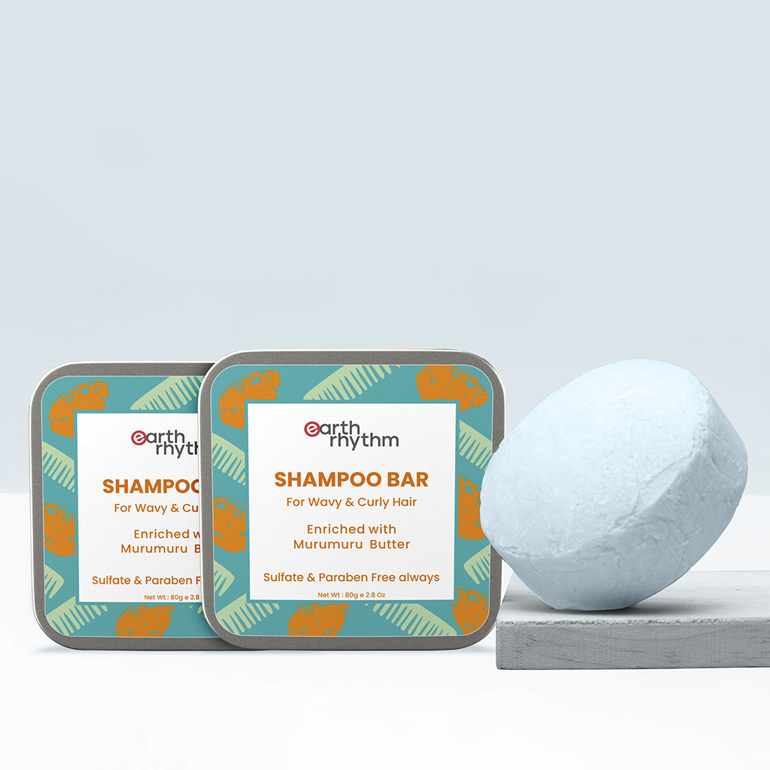 MURUMURU SHAMPOO BAR FOR DRY, CURLY & WAVY HAIR - (TIN PACK OF 2 )