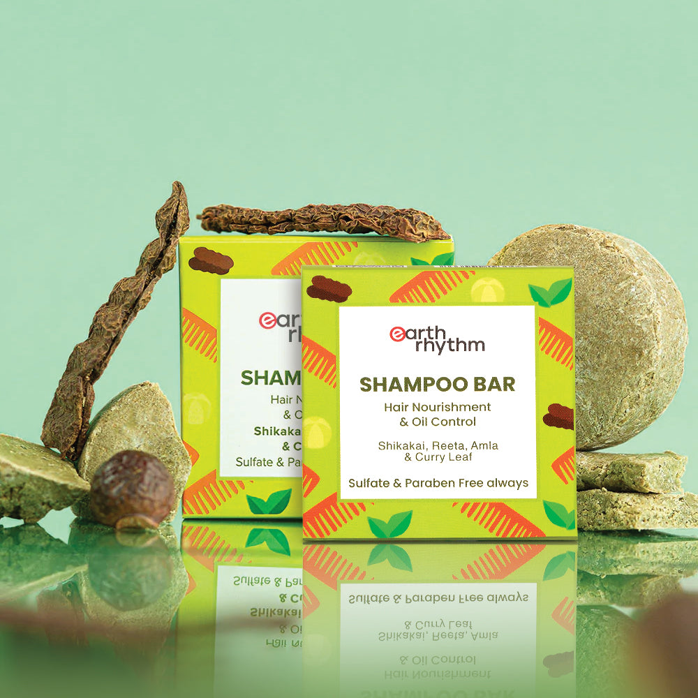 HAIR NOURISHMENT SHAMPOO BAR WITH SHIKAKAI, REETA, AMLA & CURRY LEAF (PACK OF 2)