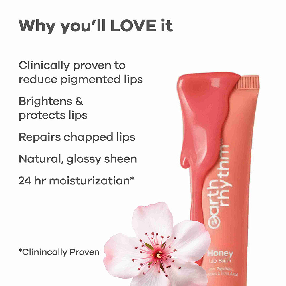 Honey Lip Balm SPF 50 Brightens Lips with Propolis,Peptides & Kojic Acid- 10 gm