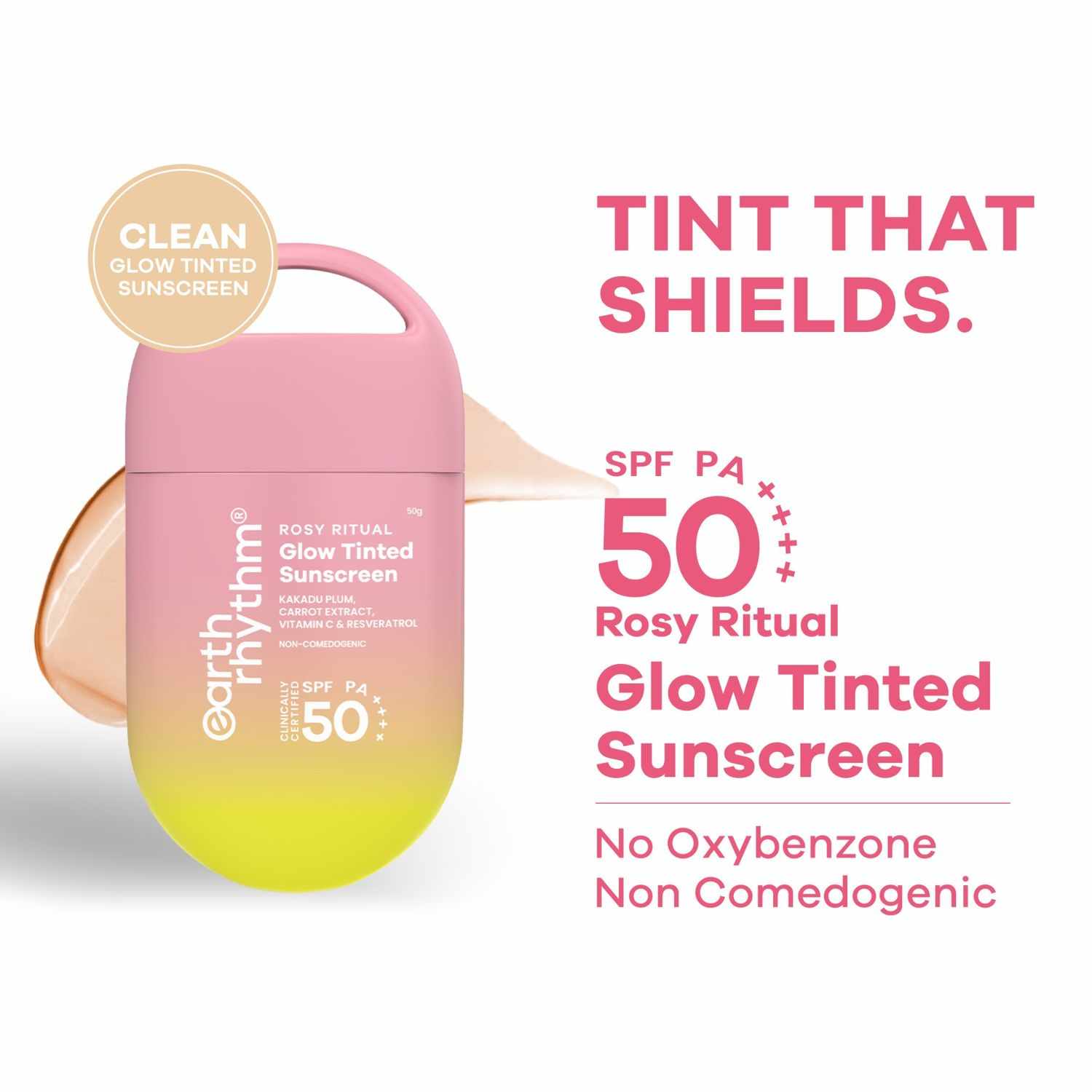 Rosy Ritual Glow Tinted Sunscreen SPF 50 PA ++++ with Vitamin C,No Oxybenzone - 50gm