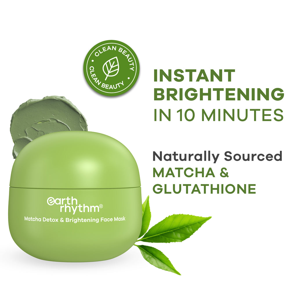 Matcha Face Mask Brightens & Detoxifies Skin with Matcha Green Tea & Glutathione-50g