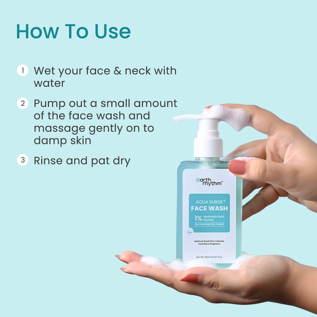 How to use aqua surge face wash