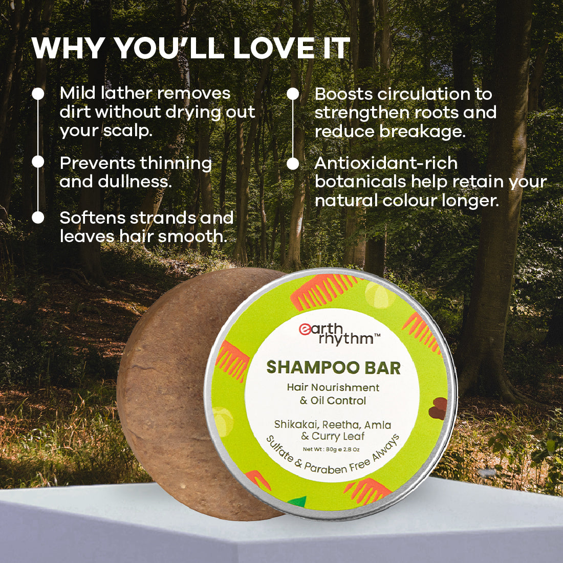 SHAMPOO BAR WITH SHIKAKAI, REETA, AMLA & CURRY LEAF