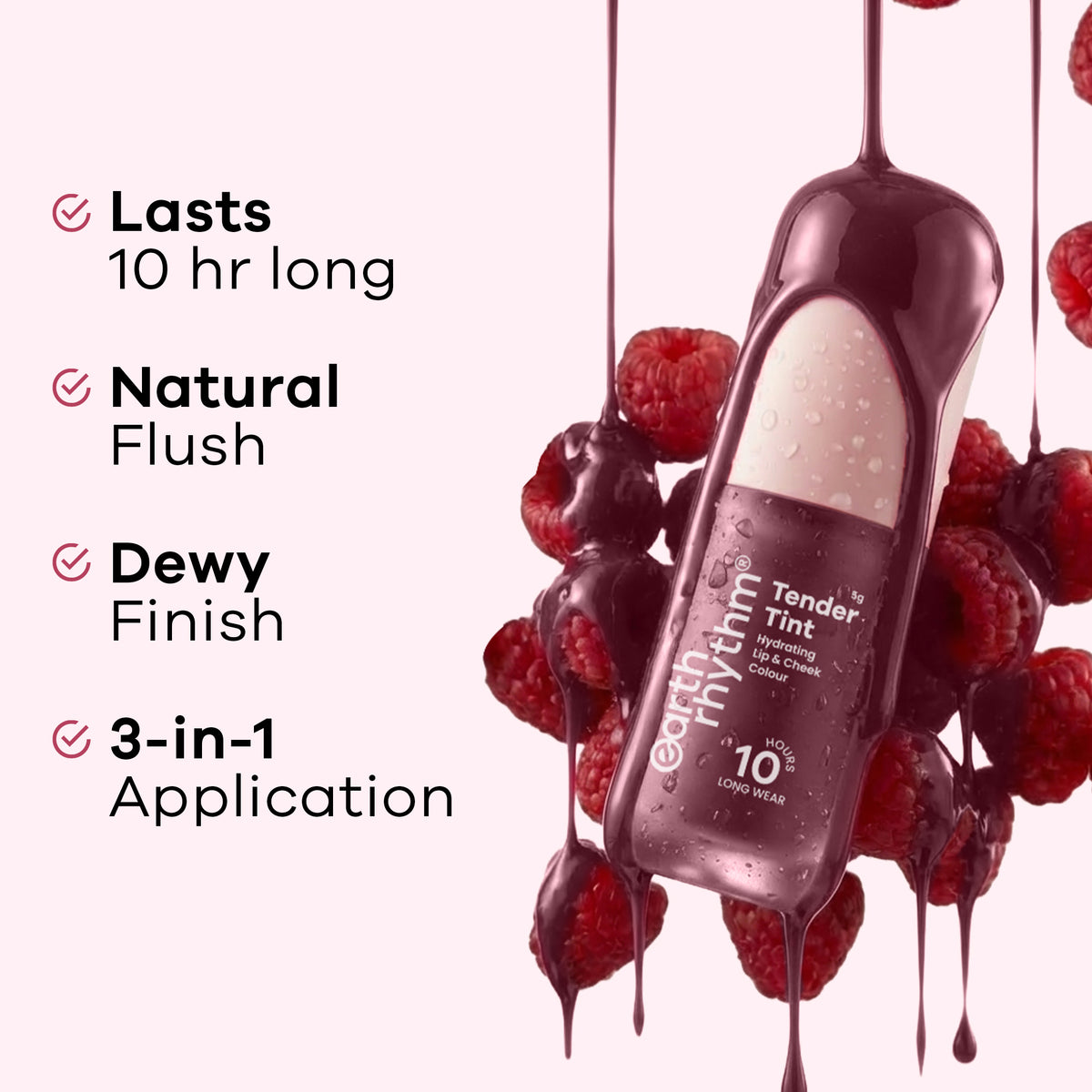 Tender Tint for Lip & Cheek with Pure Plant Pigments 10 H Stay - 5g