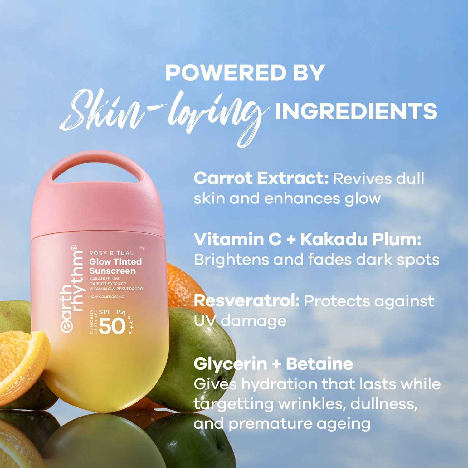 Rosy Ritual Glow Tinted Sunscreen SPF 50 PA ++++ with Vitamin C,No Oxybenzone - 50gm