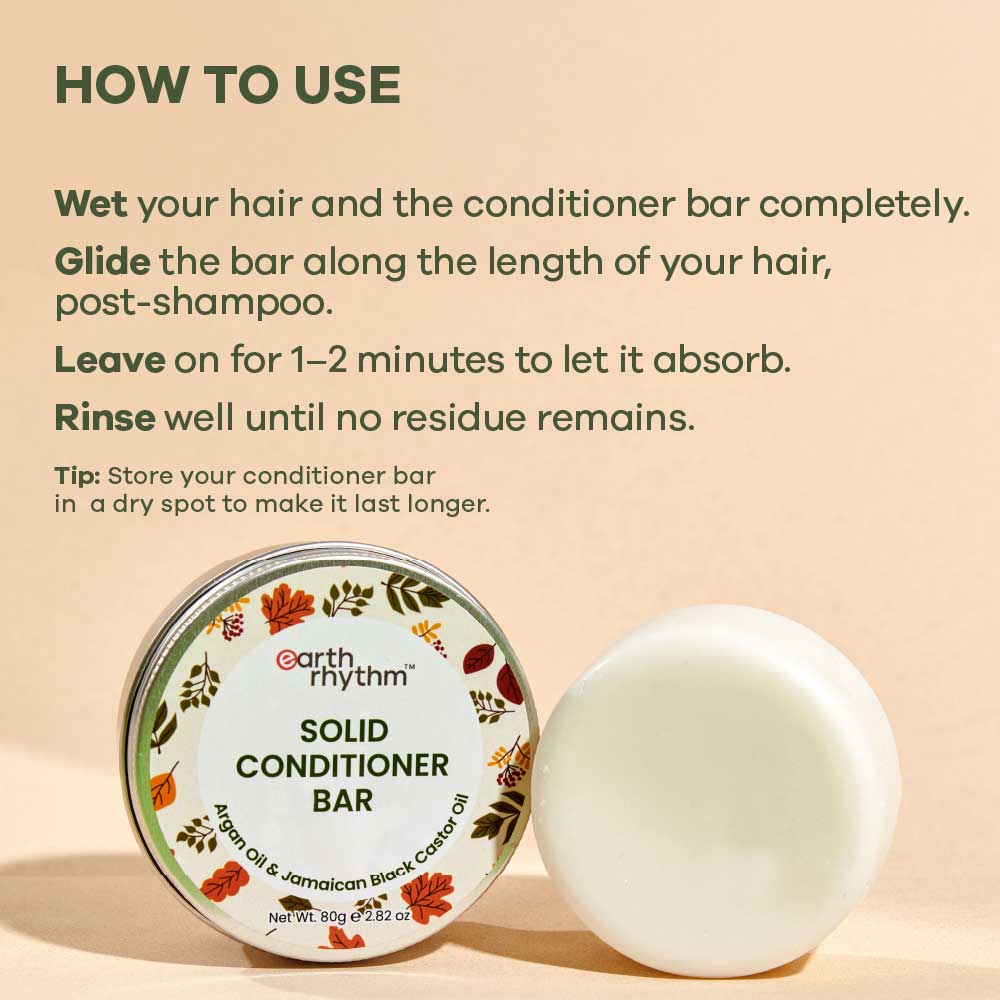 SOLID CONDITIONER BAR – ARGAN & BLACK CASTOR OIL - 80g