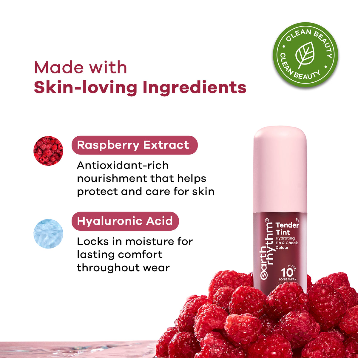 Tender Tint for Lip & Cheek with Pure Plant Pigments 10 H Stay - 5g