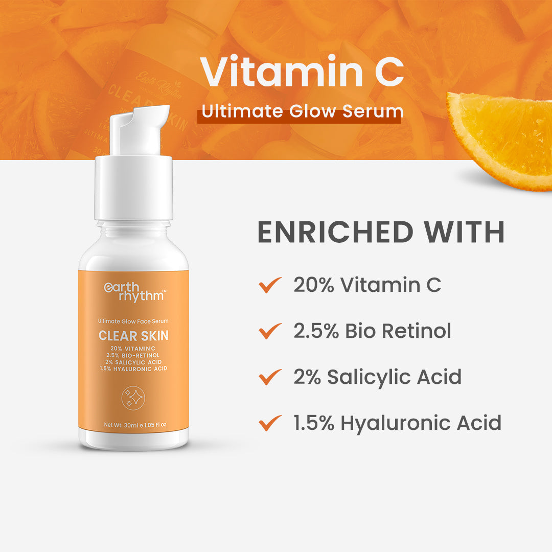 CLEAR SKIN - VITAMIN C, BIO-RETINOL, SALICYLIC ACID & HYALURONIC ACID