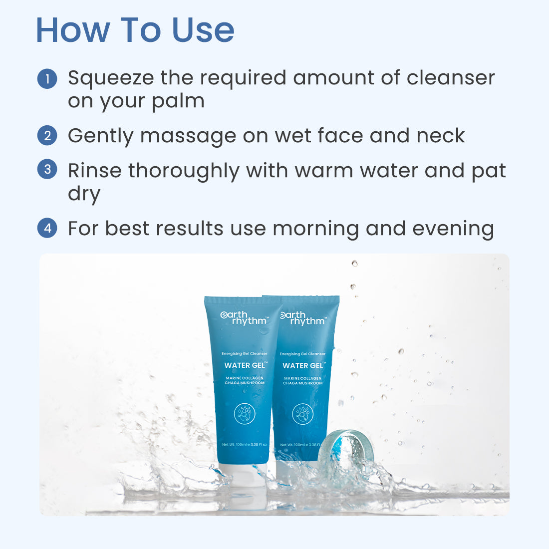 HOW TO USE WATER GEL CLEANSER WITH MARINE COLLAGEN