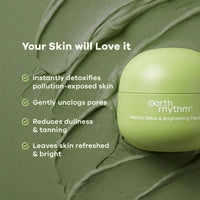 Matcha Face Mask Brightens & Detoxifies Skin with Matcha Green Tea & Glutathione-50g