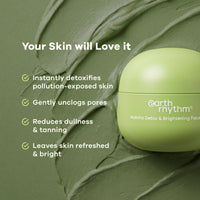 Matcha Face Mask Brightens & Detoxifies Skin with Matcha Green Tea & Glutathione-50g