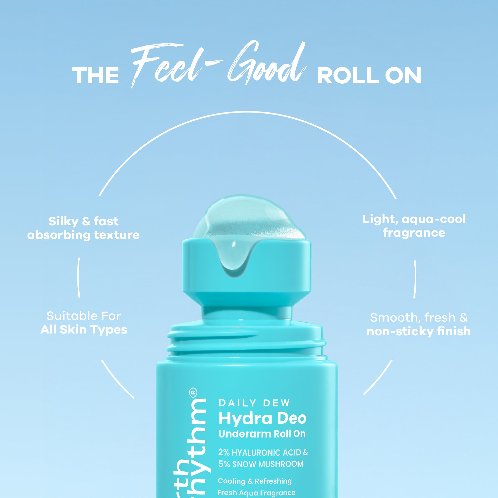 2% HA I  Aqua Fresh Cooling Underarm roll on I No Aluminium I No Paraben I 50ml