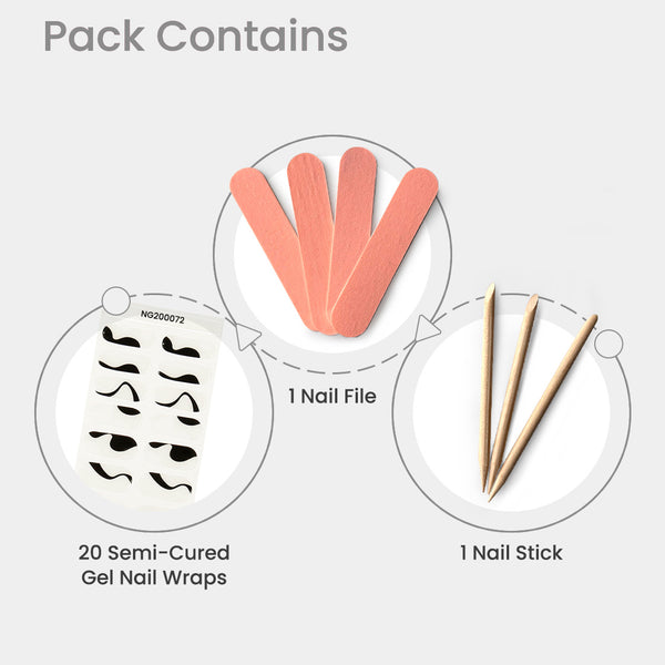 NAILED IT NAIL STICKERS B&W SWIRL