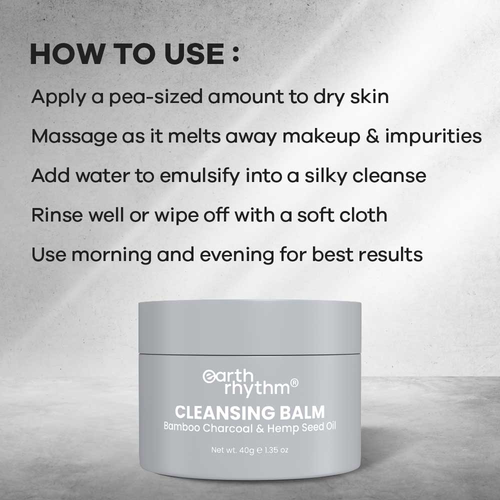 BAMBOO CHARCOAL & HEMP SEED OIL CLEANSING BALM - 40 gm
