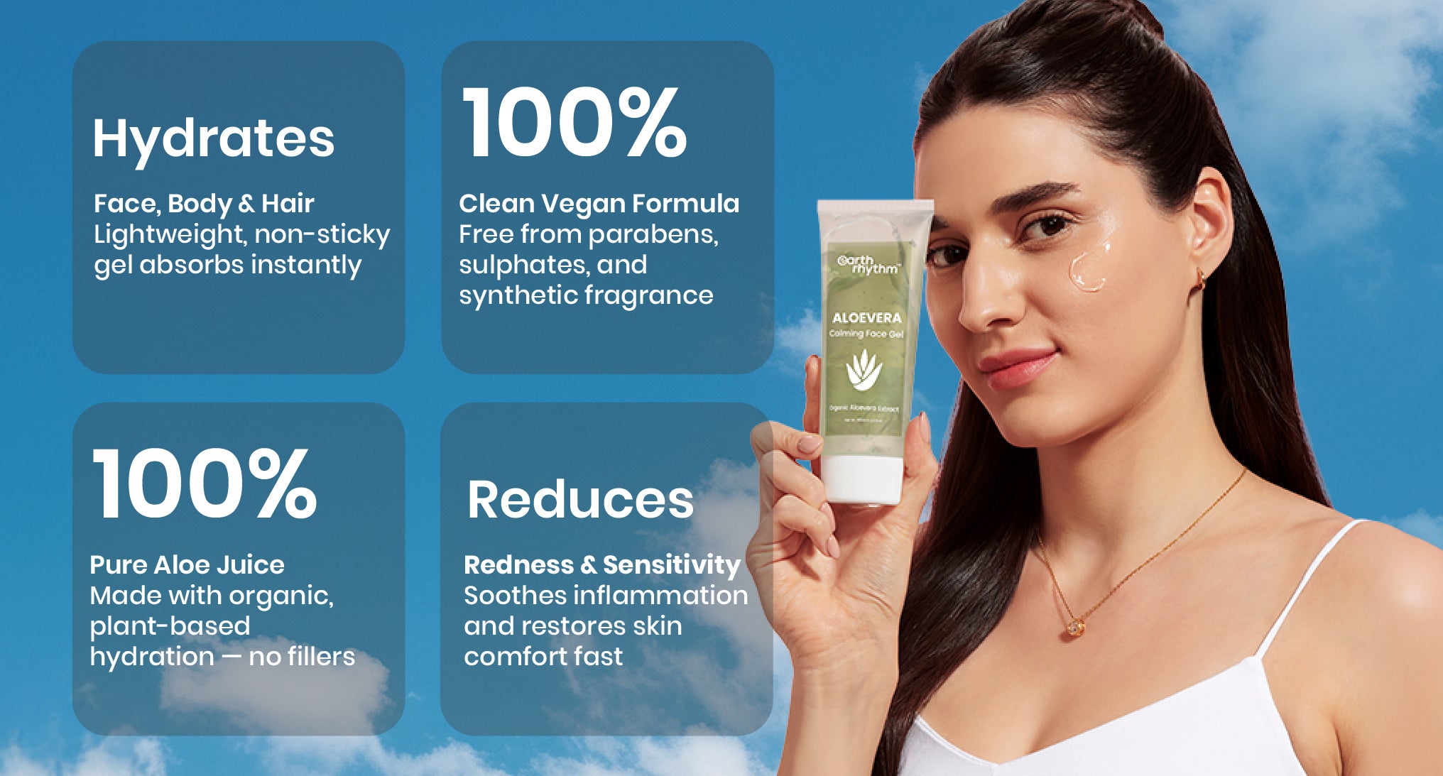 aloe vera plant use for face Earth Rhythm Certified Organic Aloe Vera Gel For Face