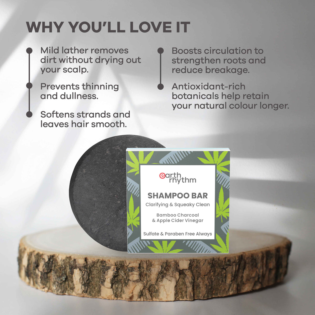 BAMBOO CHARCOAL SHAMPOO BAR - 80g