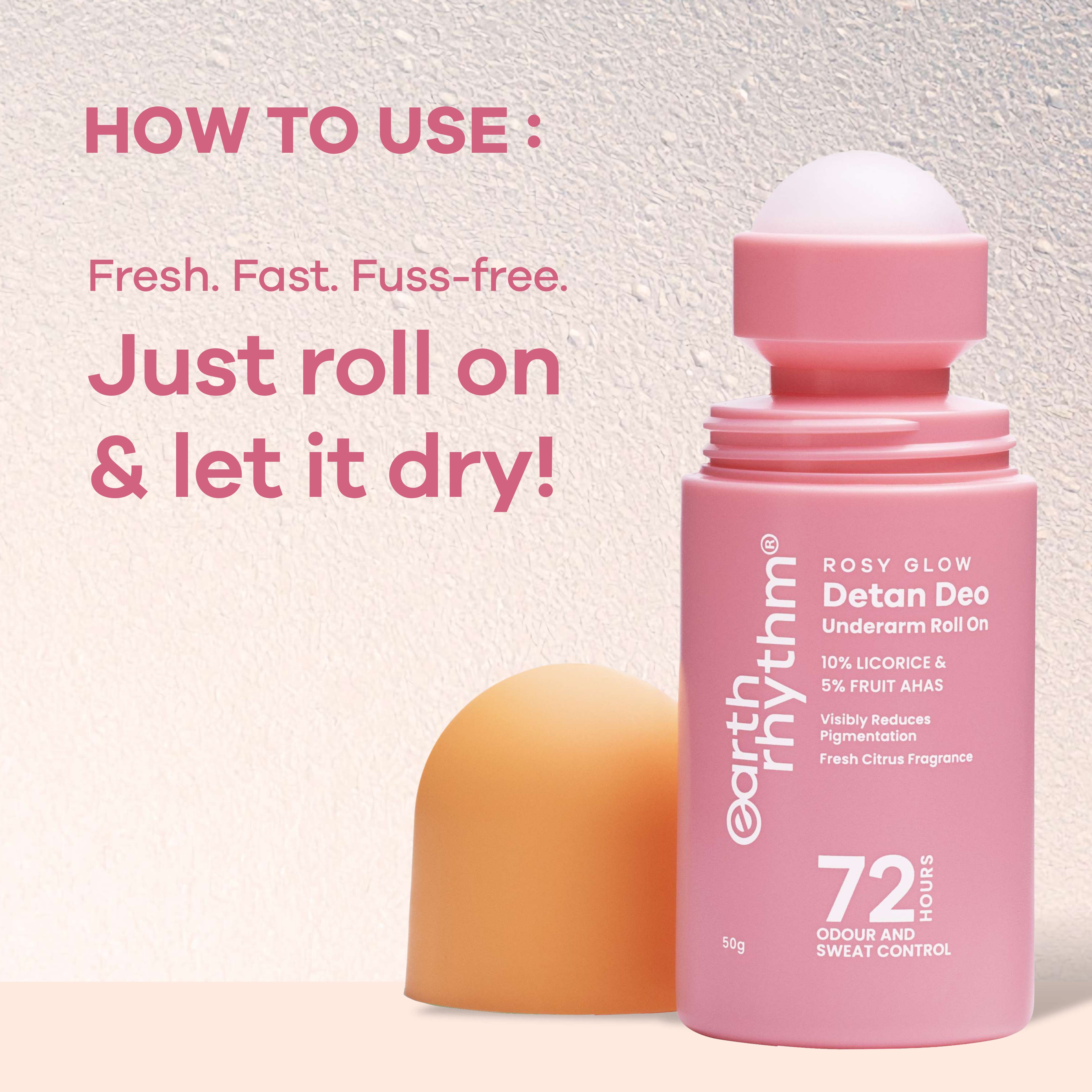 5% Fruit AHA I Detan Underarm Roll on I Visibly reduces Pigmentation I Citrus Fresh I No Aluminium I No Paraben I 50ml