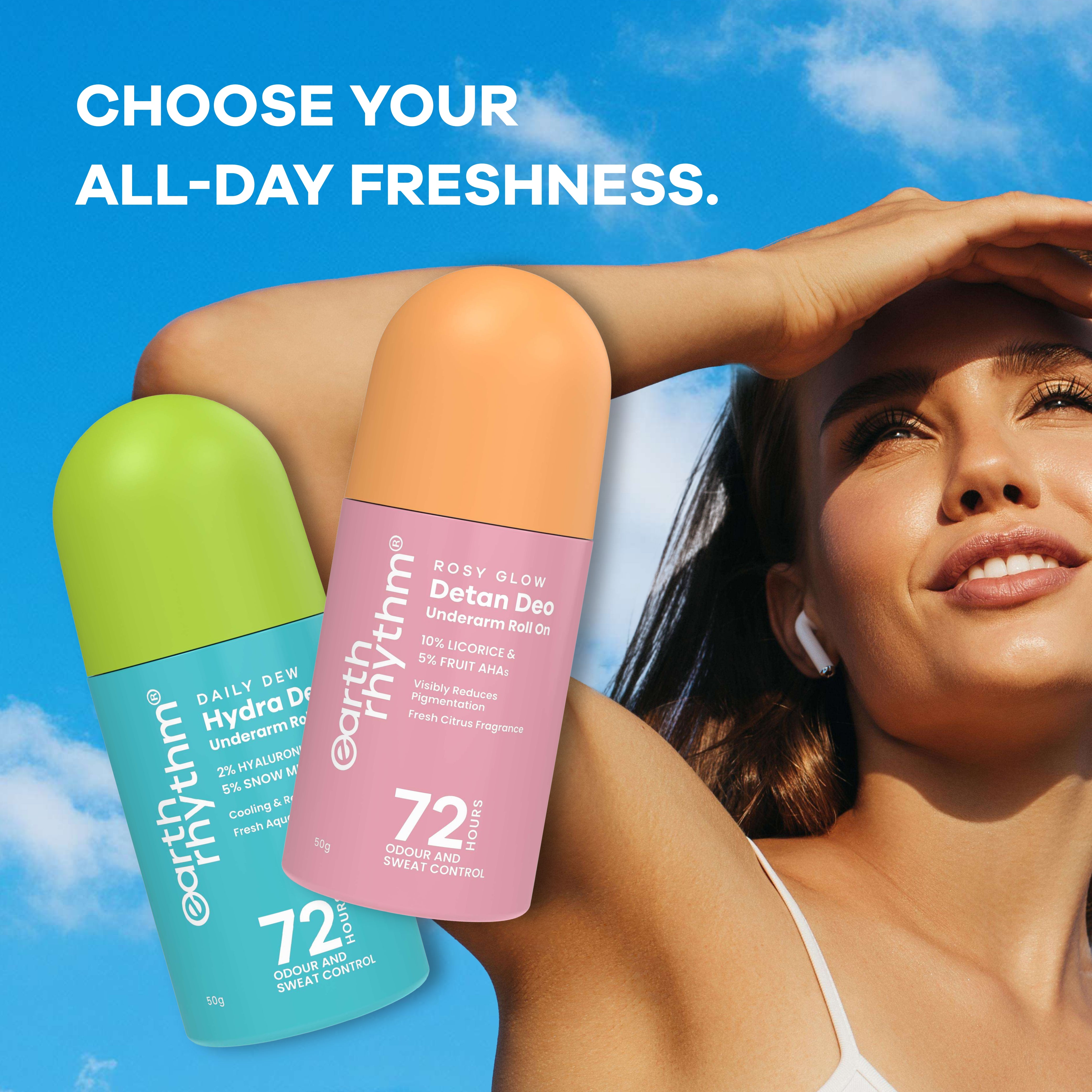 5% Fruit AHA I Detan Underarm Roll on I Visibly reduces Pigmentation I Citrus Fresh I No Aluminium I No Paraben I 50ml