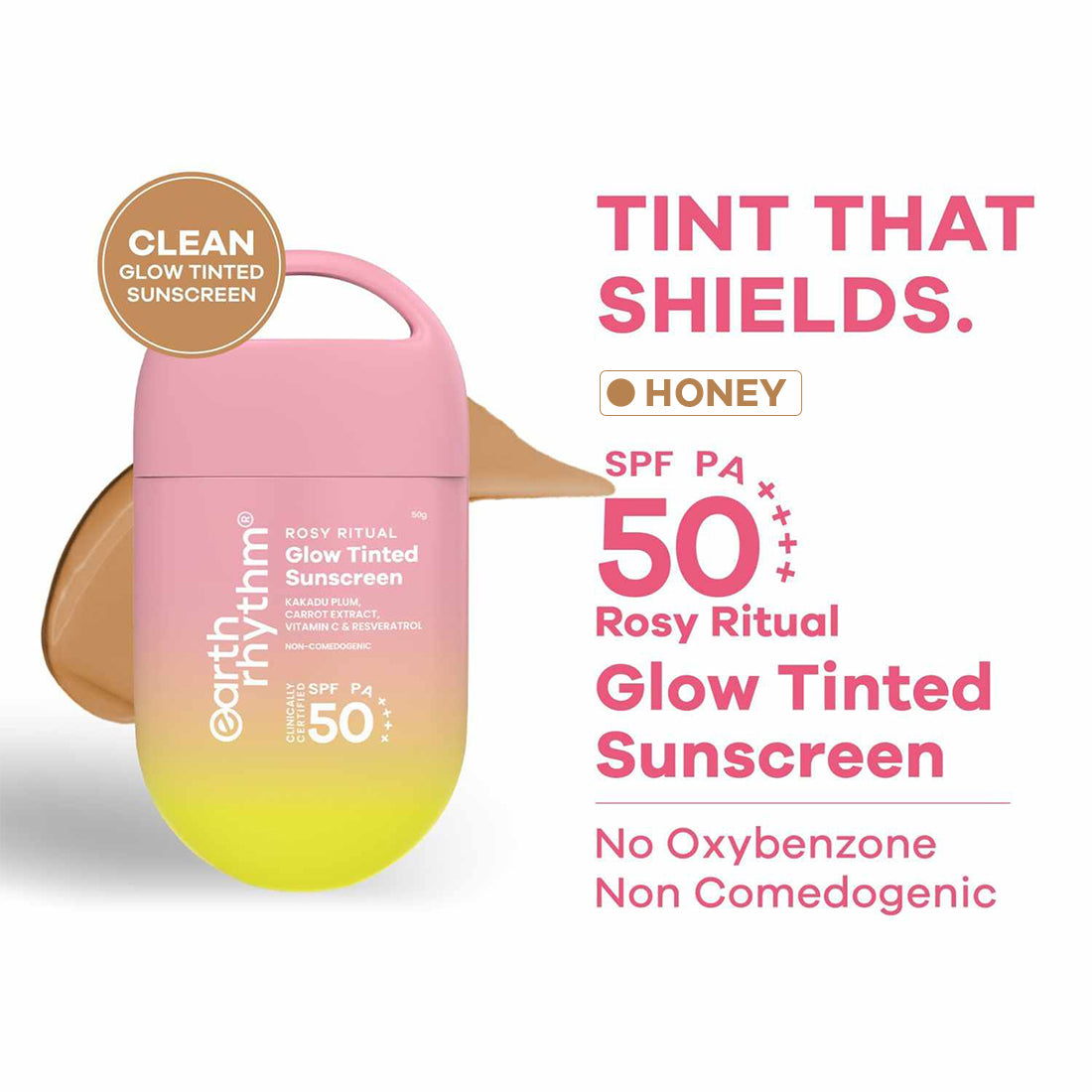 Rosy Ritual Glow Tinted Sunscreen SPF 50 PA ++++ with Vitamin C,No Oxybenzone - 50gm