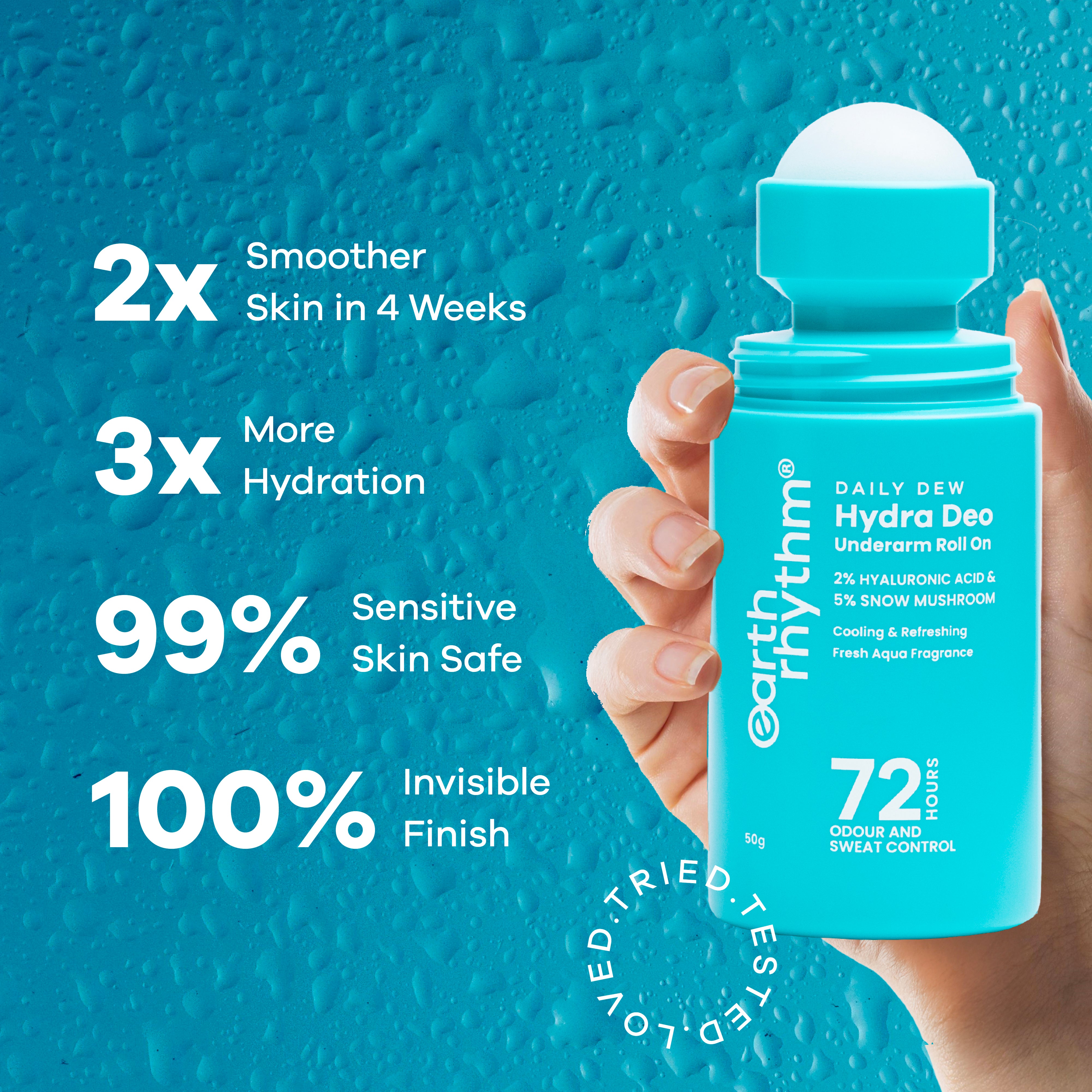 2% HA I  Aqua Fresh Cooling Underarm roll on I No Aluminium I No Paraben I 50ml