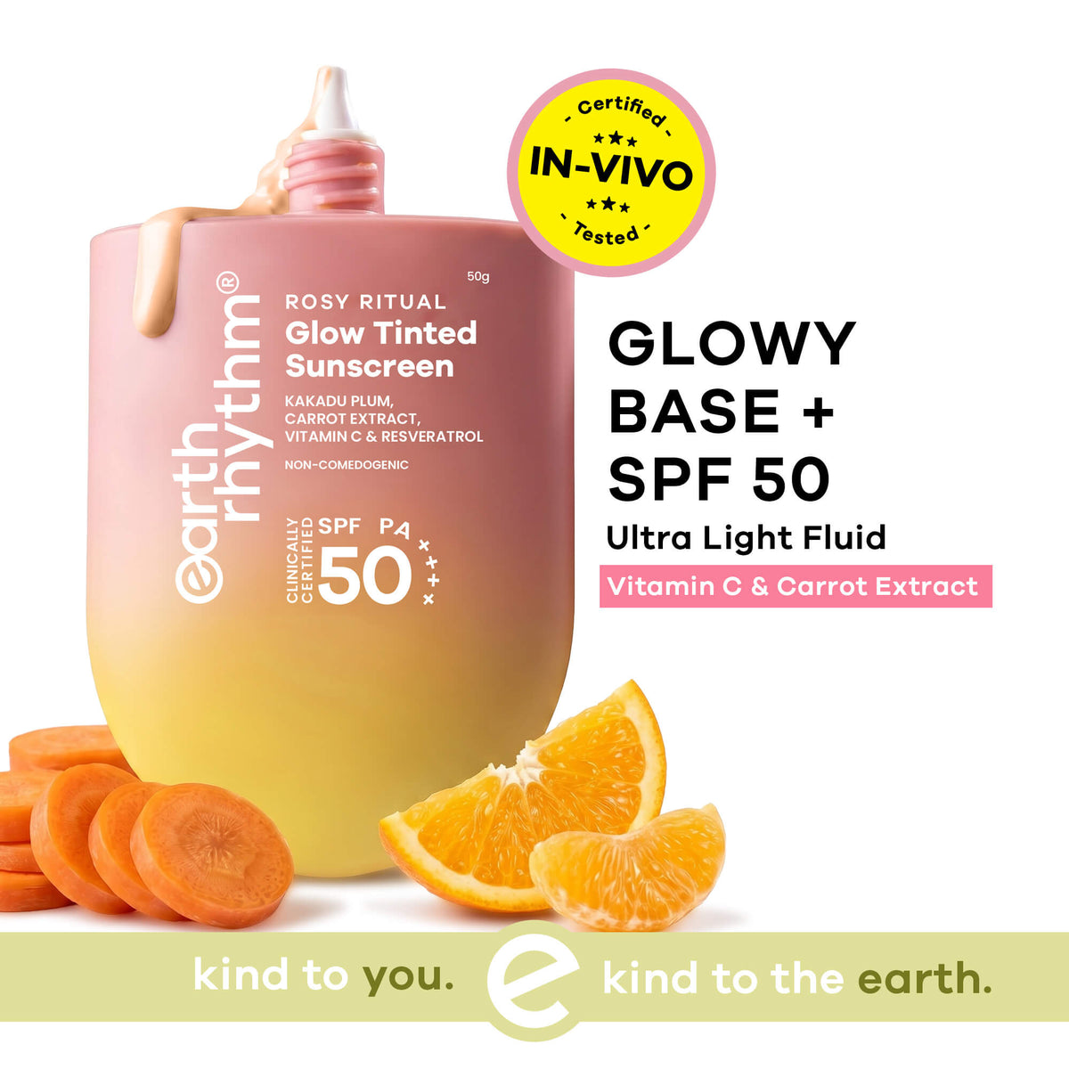 Rosy Ritual Glow Tinted Sunscreen In Vivo Tested SPF 50 PA ++++ with Vitamin C
