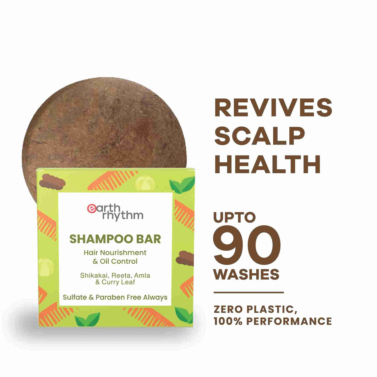 SHAMPOO BAR WITH SHIKAKAI, REETA, AMLA & CURRY LEAF - 80g