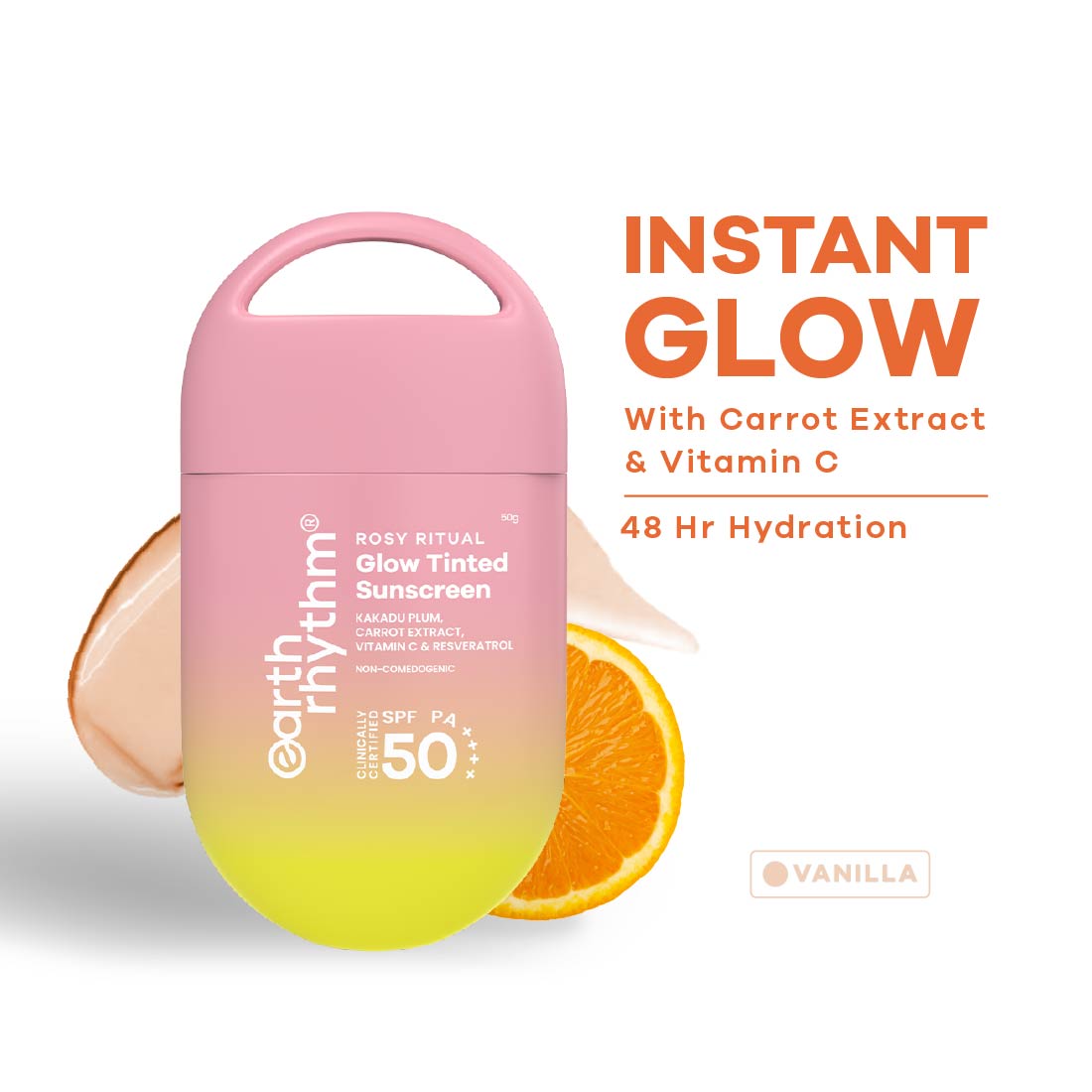 Rosy Ritual Glow Tinted Sunscreen SPF 50 PA ++++ with Vitamin C,No Oxybenzone - 50gm