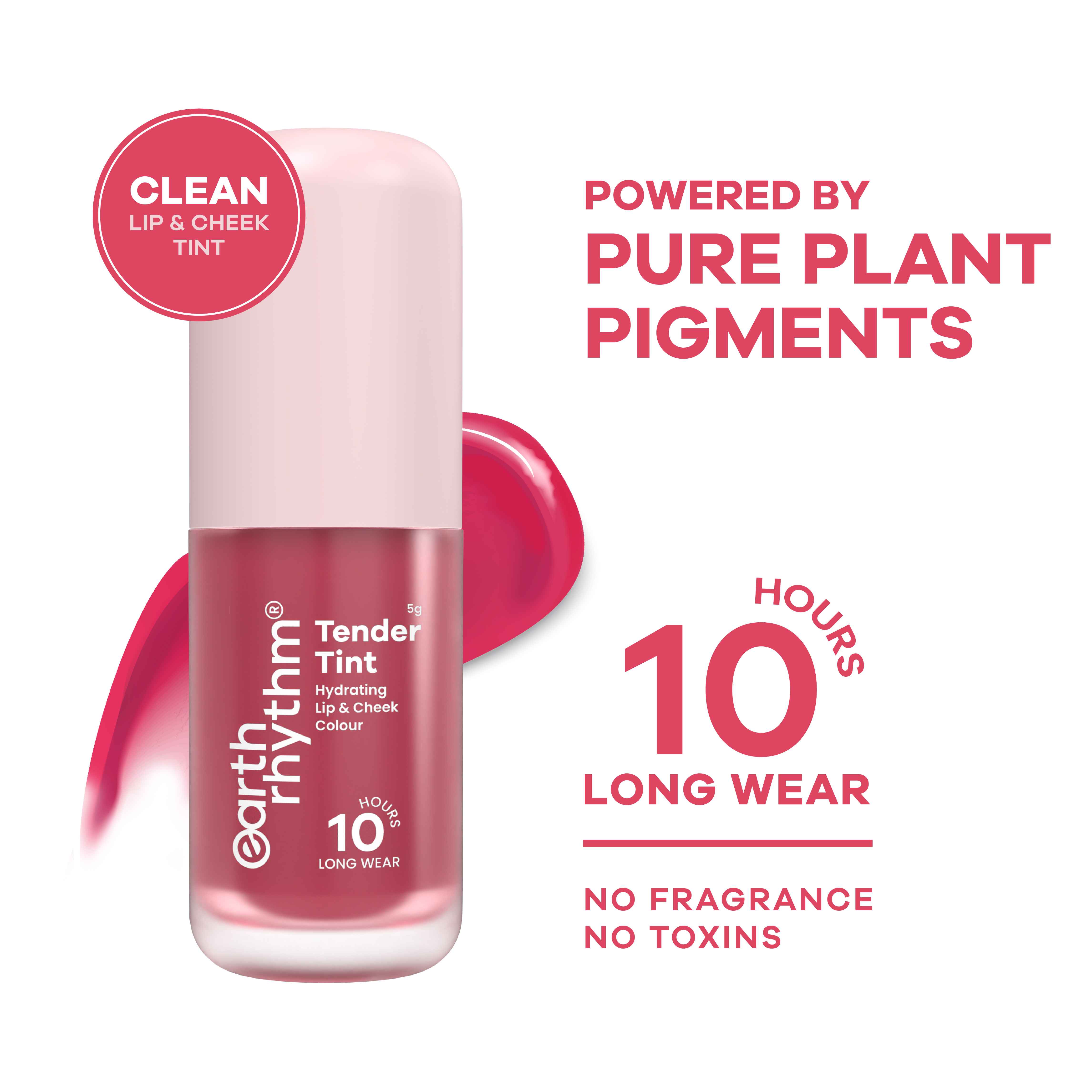 Tender Tint for Lip & Cheek with Pure Plant Pigments 10 H Stay