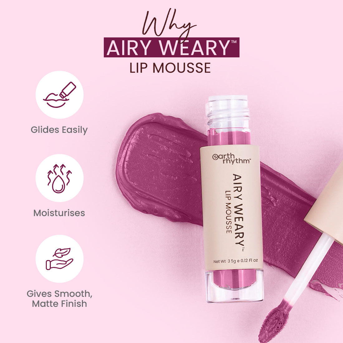 AIRY WEARY LIP MOUSSE TINT (VELOURS)